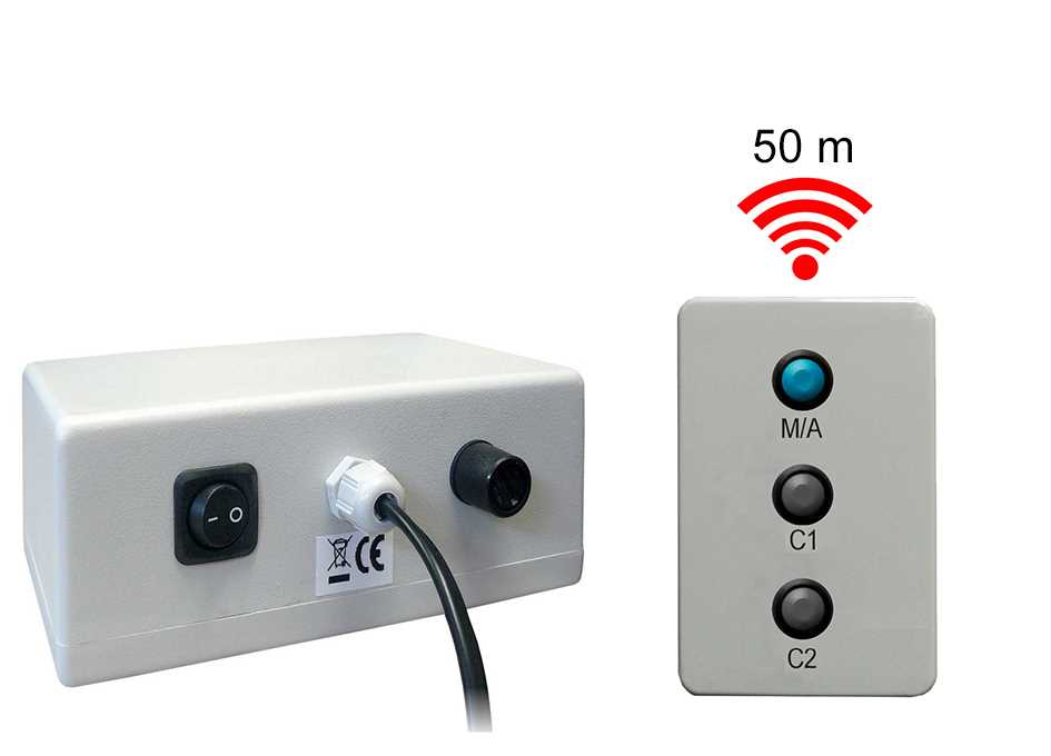 Boîtier alimentation + commande sans fil pour 2 comptes secondes cruciformes