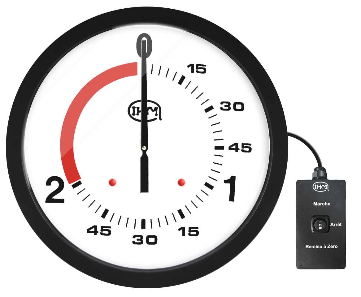 Pendule de boxe française 2+1 mn - Ø 600 mm - Commande filaire