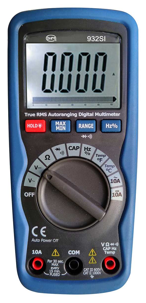 Multimètre 1000 VAC/DC et 10 AAC/DC - Calibre auto - TRMS - Température K