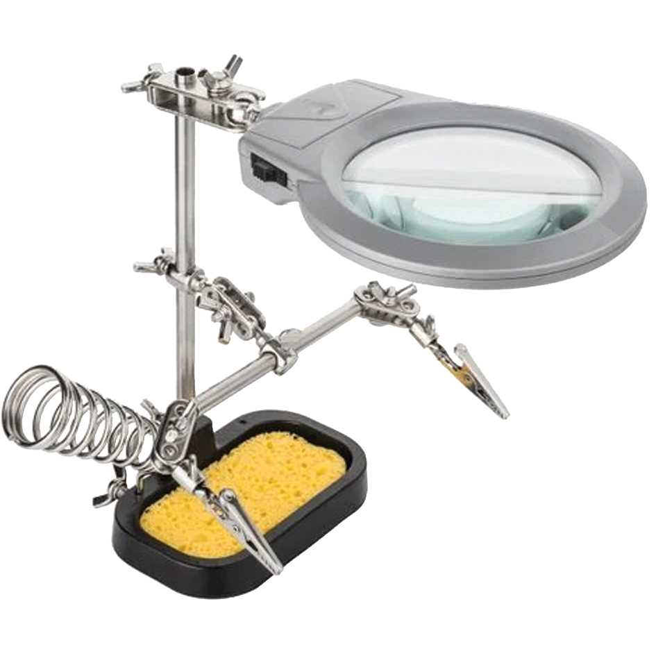 Lampe-loupe articulée 1,75X90 - LED - 3ème main - Support fer à souder