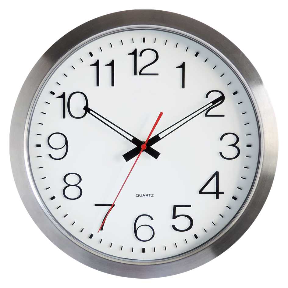 Horloge Ø 350 mm - Etanche IP45 - Inox 304 - Verre minéral - Sur pile