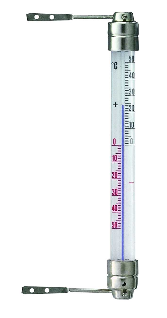 Thermomètre mécanique à alcool - Extérieur pour fenêtre - Fixation mural en alu