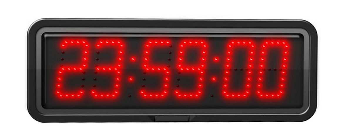 Afficheur int./ext. LED - 6 chiffres 10 cm - Horloge / Calendrier / Chronomètre / Timer / Thermomètre (option) - Télécommande sans fil