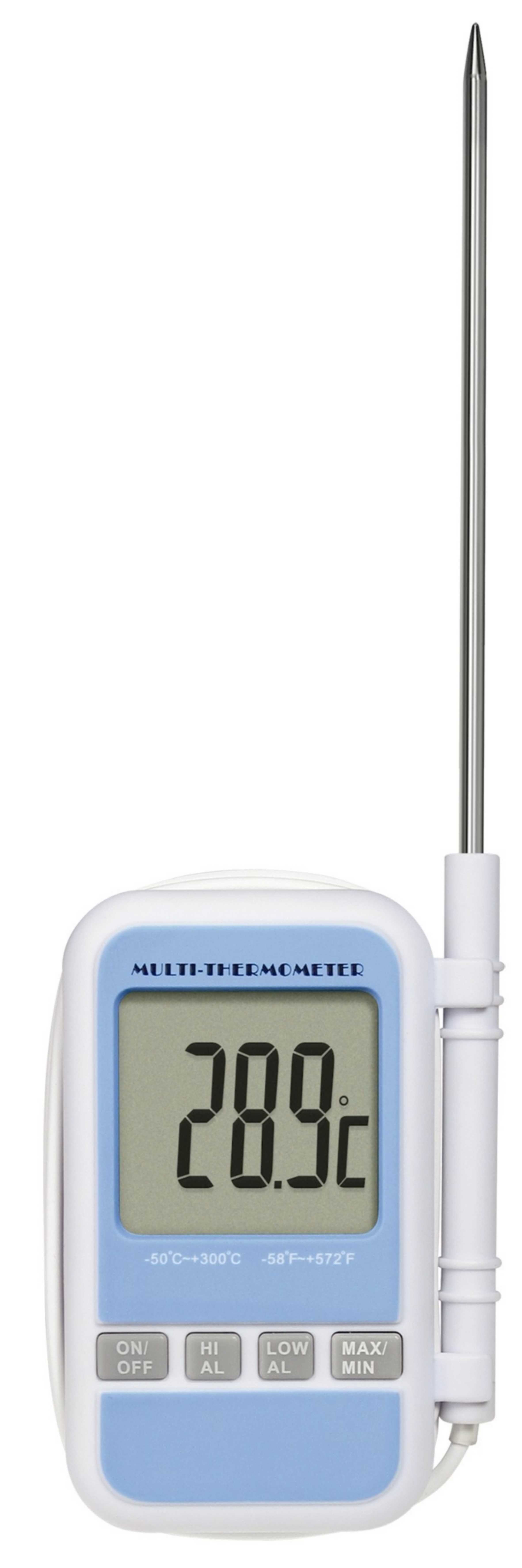 Thermomètre digital - Sonde pénétration déportée - Grand affichage - Alarme T° - Compact