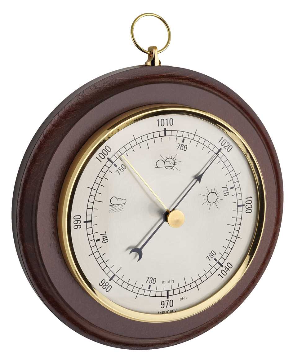 Baromètre mécanique - Plaque noyer