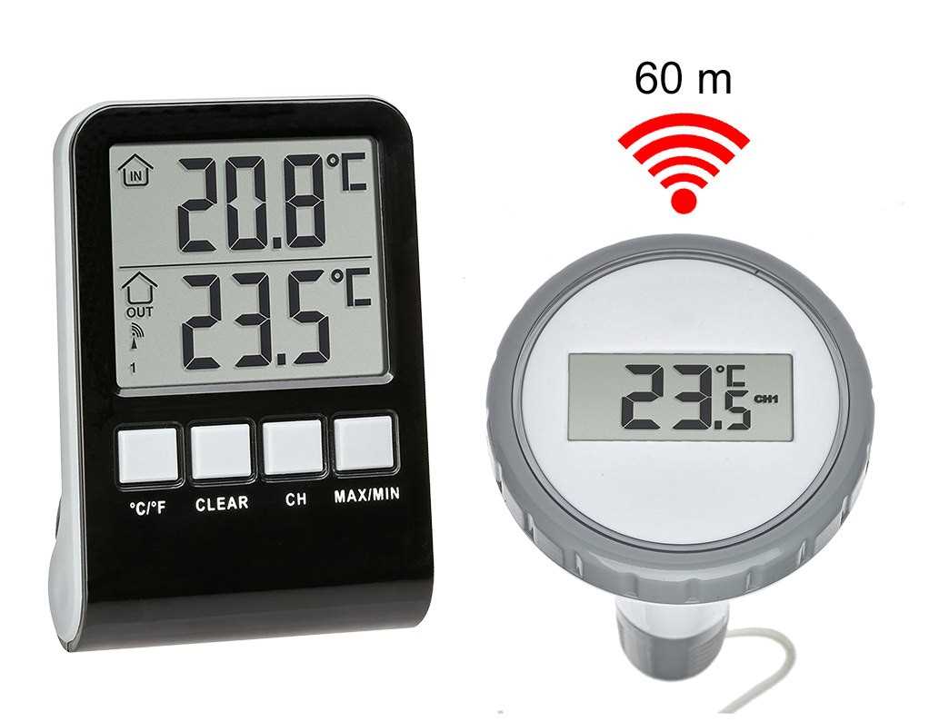 Thermomètre digital - Ambiant + Emetteur flottant pour piscine - 3 canaux