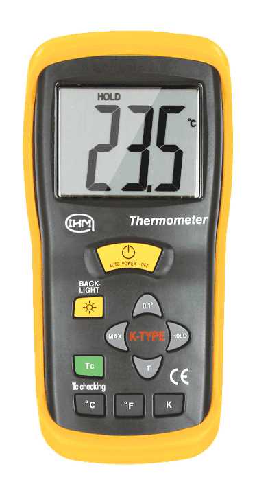 Thermomètre digital - Sonde type K - 1 canal avec 1 sonde filaire - Grand affichage