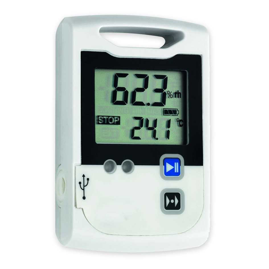 Enregistreur - Thermomètre / Hygromètre ambiant / Thermomètre filaire NTC (option) - Export .csv vers PC via USB