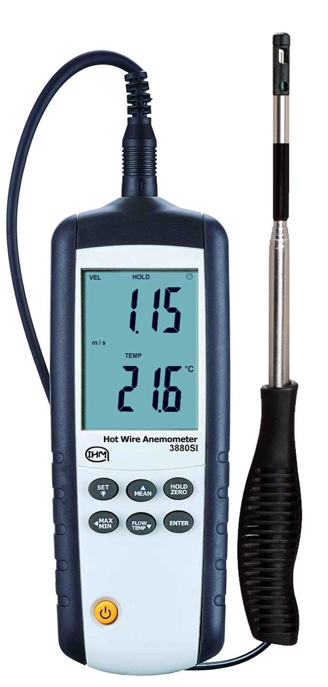 Anémomètre / Thermomètre / Débitmètre - A fil chaud - Connexion PC et logiciel