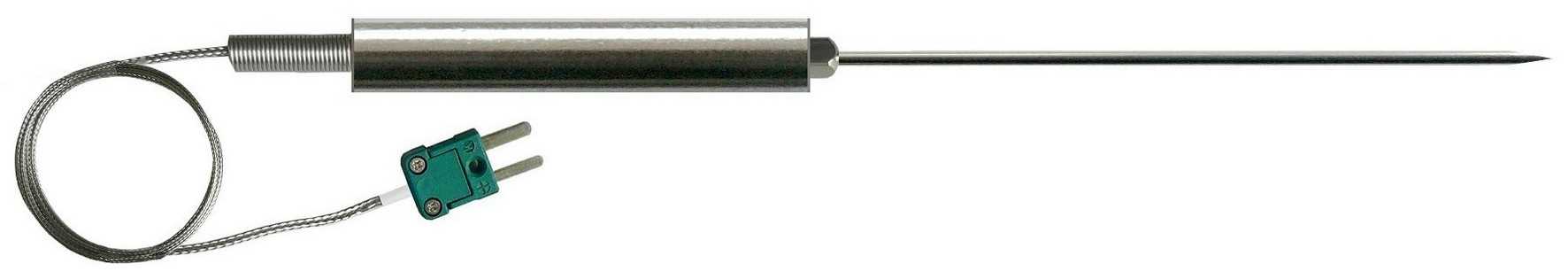 Sonde type K pénétration 30 cm Ø 6,35 mm - Tout inox - Câble PTFE