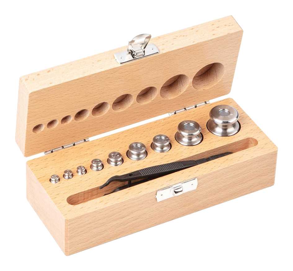 Coffret de poids étalon de 1 à 100 g