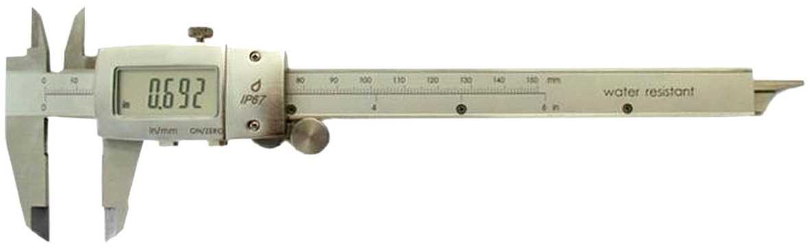 Pied à coulisse digital 150 mm - Double bec - Jauge de profondeur - Etanche IP67