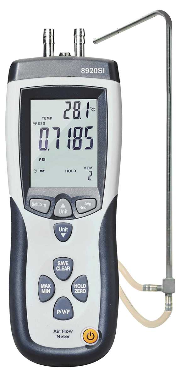 Anémomètre / Thermomètre / Débitmètre / Manomètre différentiel - Tube de Pitot