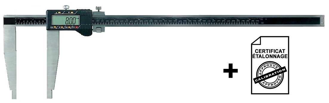 Pied à coulisse digital 500 mm - Simple bec + Certificat d'étalonnage