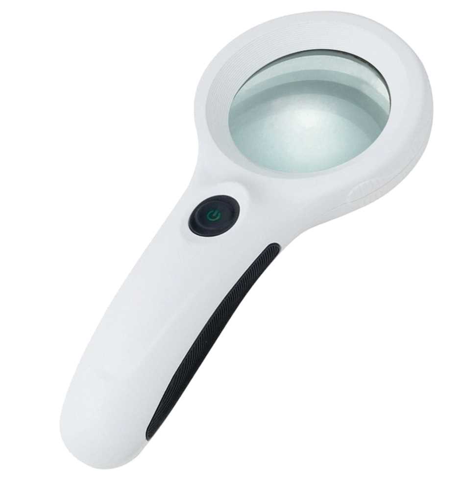 Loupe à main éclairante 4X60 - 8 LED + 1 LED UV