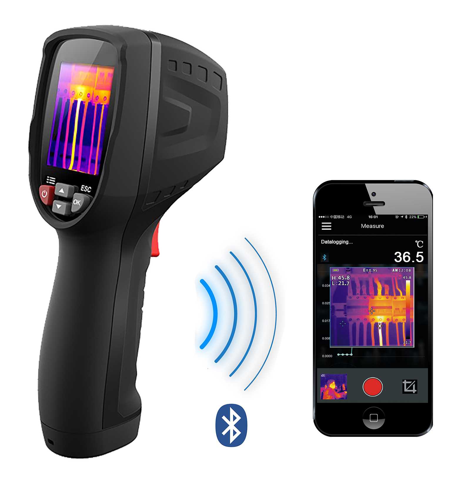 Caméra thermique IR-8BT - 80X80 px - Photo - Connexion Bluetooth