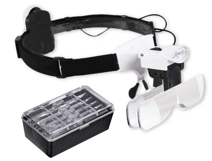 Lampe-loupe frontale - Jusqu'à 6X - 2 LED