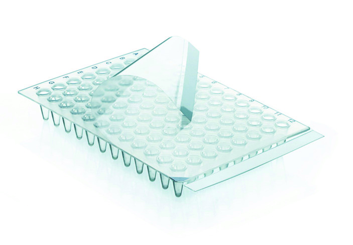 Set PCR 1 : 50x plaque PCR, 96 puits, sans cadre, Low Profile, transparent + 50x film (qPCR), polyester ( X 50 )