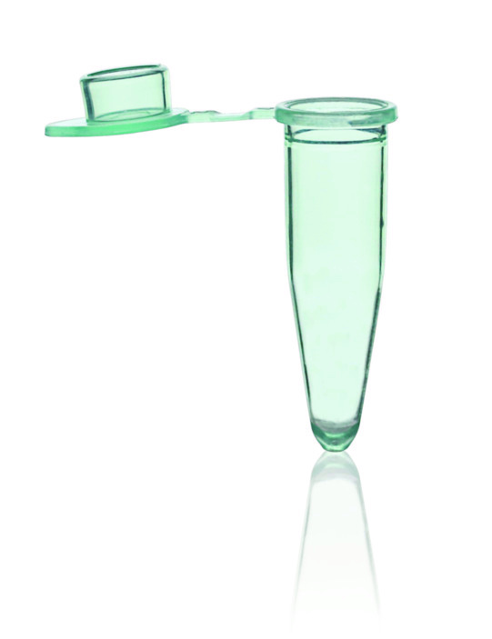 Tubes PCR, PP, vert, 0,2 ml, bouchon plat attaché ( X 1000 )