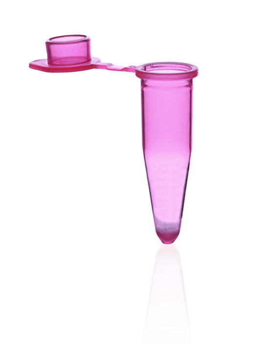 Tubes PCR, PP, rose, 0,2 ml, bouchon plat attaché ( X 1000 )