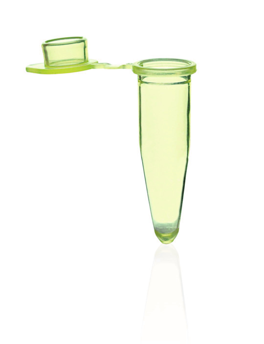 Tubes PCR, PP, jaune, 0,2 ml, bouchon plat attaché ( X 1000 )