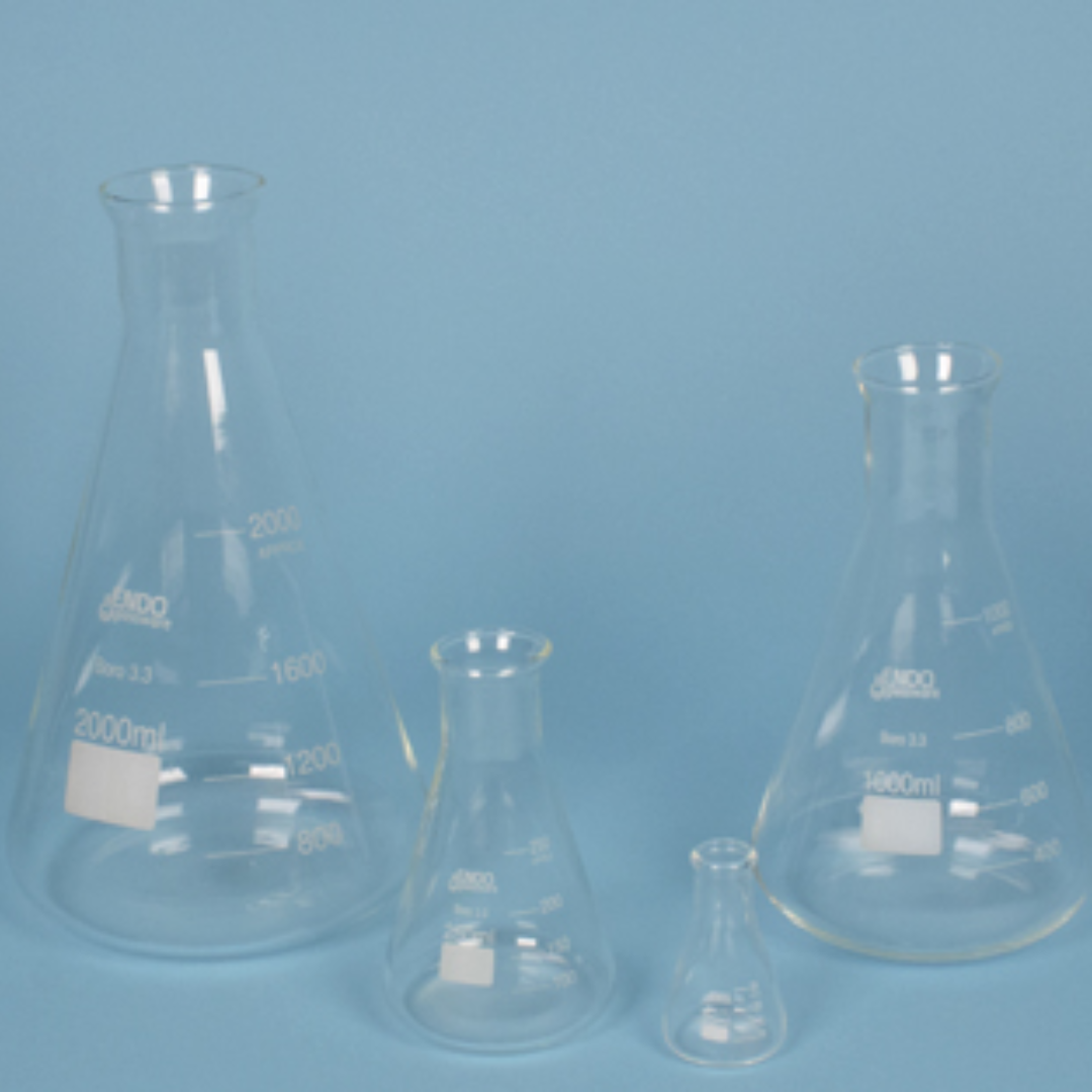 Fiole d´Erlenmeyer 100 mL, col étroit Le lot de 10