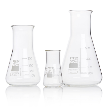 Fiole conique graduée col large 100mL ( X 10 )