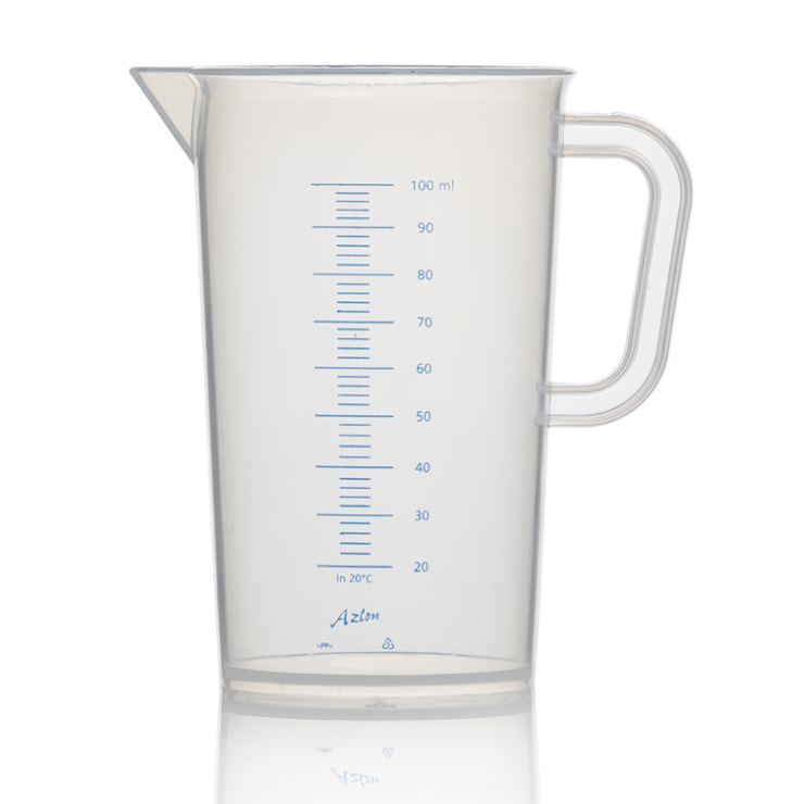 Carafe PP  graduée bleu 100mL ( X 5 )