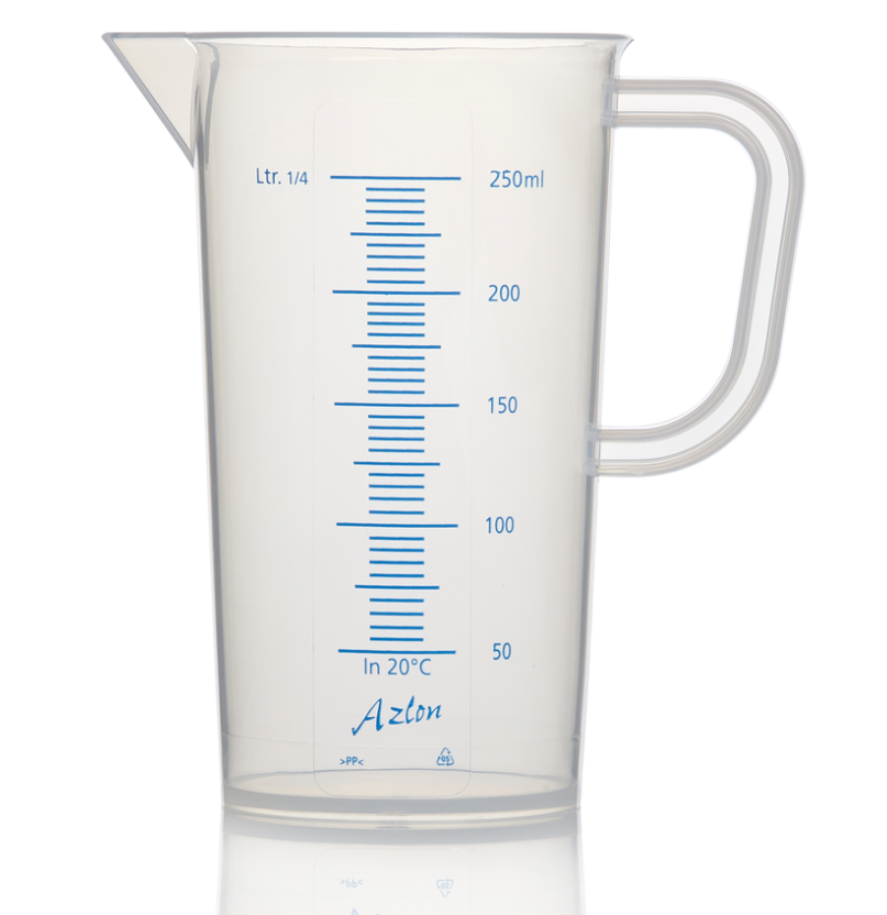 Carafe PP  graduée bleu 250mL