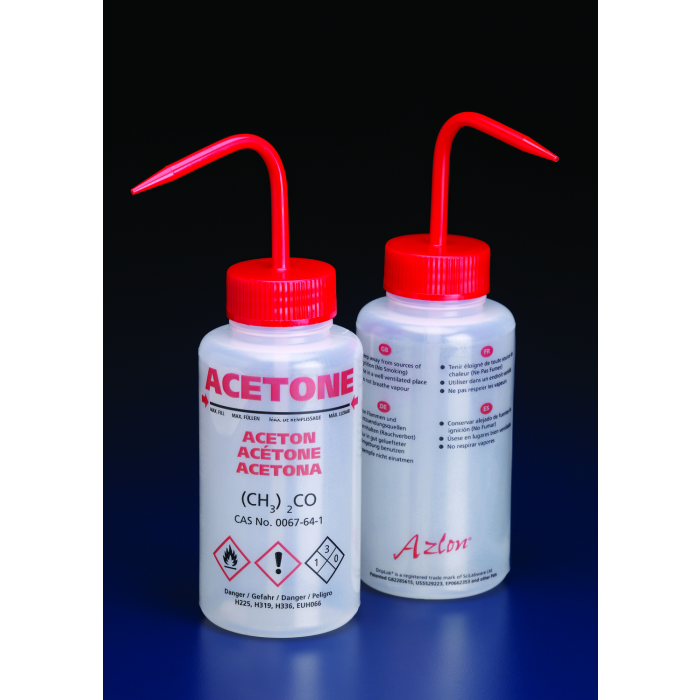 Pissette de lavage multilingue Azlon®, acétone, 500 ml ( x 5 )