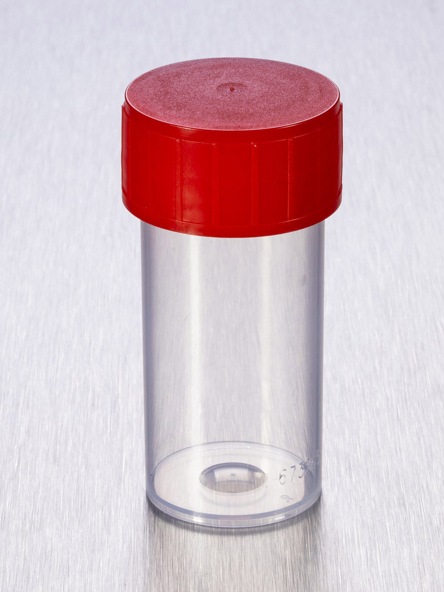 Pot droit 40ml PP na H70 Ø30 bouchon rg, 100/sac ( X 1000 )