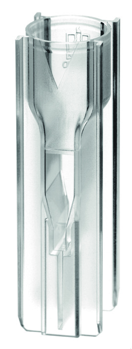 Cuvette UV micro, hauteur centrale 15 mm, volume de remplissage 70 µl à 550 µl, emballage individuellement ( X 100 )