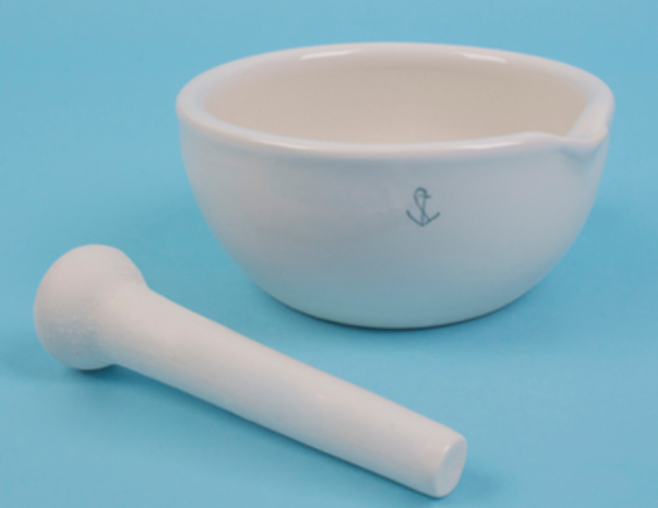 Mortier porcelaine avec pilon, 130 mm  UNITE